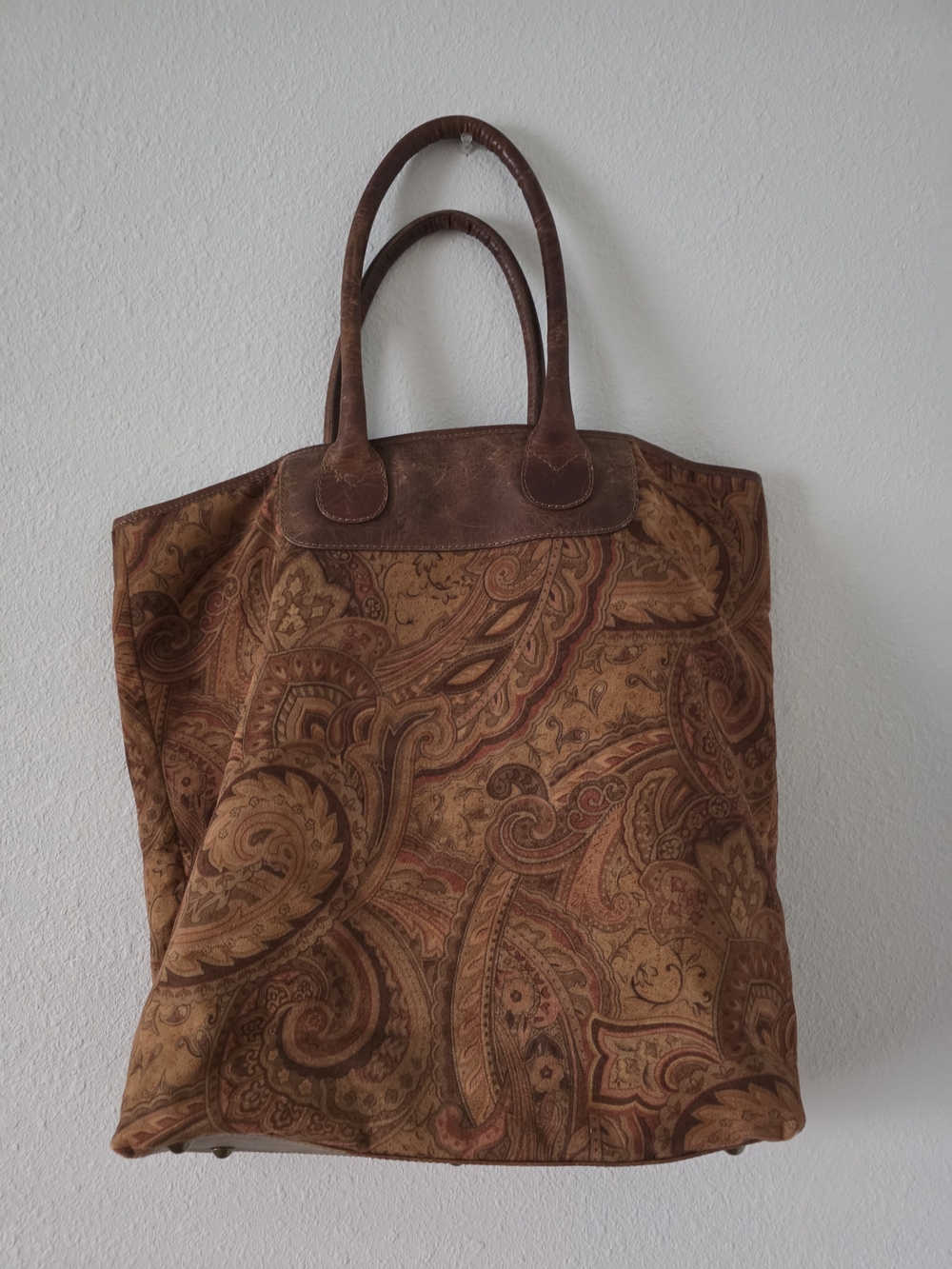 J. Jill Paisley Tote in Brown and Tan with Leather Trim - Picture 2 of 9
